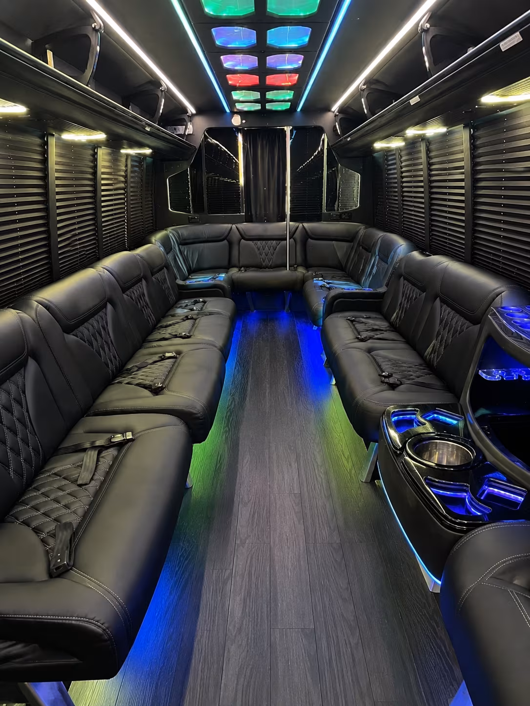 santa fe 20 passenger party bus interior