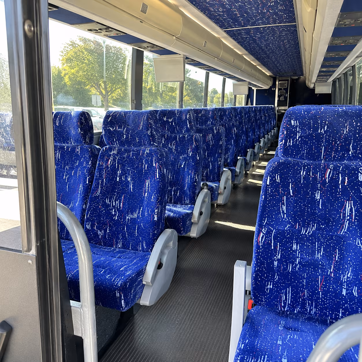 santa fe 50 passenger charter bus inside
